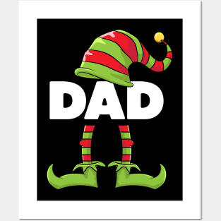 Mens Dad Daddy Elf Funny Matching Christmas Costume Family Posters and Art